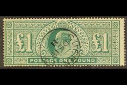 1911-13  £1 Deep Green Somerset House, SG 320, Used With Superb Single- Ring Guernsey Cds. For More Images, Please Visit - Unclassified