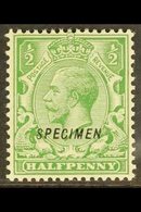 1924-26  ½d Green, "SPECIMEN" Type 23 Overprint, SG 418s, SG Spec N33t, Very Fine Mint. For More Images, Please Visit Ht - Unclassified