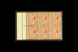 1924-26  1½d Red-brown, Wmk Block Cypher, left Margin Block Of 6 With DOUBLE PERFORATION ERROR At Left, SG 420, Horizont - Unclassified