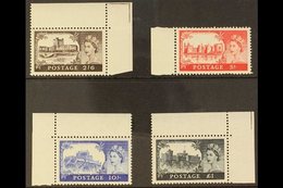 1955  Castles Waterlow Set Complete, SG 536/39, Never Hinged Mint, All But The 5s Showing Sheet Margin Marks Which Prove - Other & Unclassified