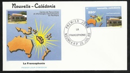 N.C.   Lettre Premier Jour Nouméa Le 25/07/1990 Le N°598 La Francophonie       TB - Otros & Sin Clasificación