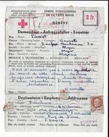 1944 - CROIX-ROUGE - FORMULAIRE De CORRESPONDANCE Entre L'ALGERIE Et La FRANCE Via GENEVE - Red Cross