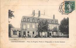 82-CASTELSARRASIN- PLACE DU PROGRES, POSTES ET TELEGRAPHES ET SOCIETE GENERALE - Castelsarrasin