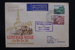 ALLEMAGNE - Enveloppe FDC De Leipzig Pour Le Danemark En 1953, Affranchissement Plaisant - L 27972 - Cartas