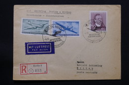 ALLEMAGNE - Enveloppe Par Avion En Recommandé De Berlin Pour Moscou En 1956 , Affranchissement Plaisant - L 27975 - Cartas