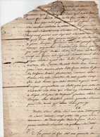 Manuscrit Partie D'Acte Notarié Notaire 1765 Cachet Généralité D'Orléans Trois Sols Veillard Bruzeau Guigneux 4 Pages - Seals Of Generality
