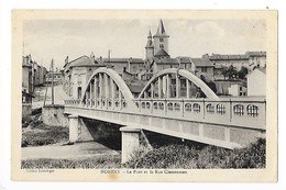 NOMENY   (cpa 54)   Le Pont Et La Rue Clémenceau   -  L 1 - Nomeny