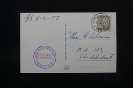 SUÈDE - Carte Postale Transportée Par Hélicoptère En 1957 - L 27996 - Covers & Documents