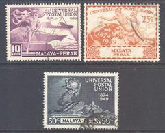 Malaya Perak Scott 101 & 103/104 - SG124 & 126/127, 1949 UPU Short Set Used - Perak