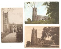 THREE LANCASTER CHURCH LANCASHIRE POSTCARDS - Otros & Sin Clasificación