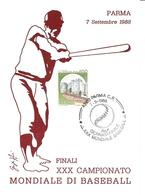 ITALIA - 1988 PARMA XXX Campionato Mondiale Baseball (pallina) Finale CUBA-STATI UNITI Su Cartolina Speciale - 3575 - Autres