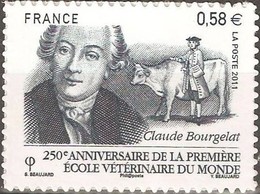 250e Anniversaire De La Première Ecole Vétérinaire Du Monde - 0.58€ - Unused Stamps