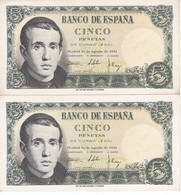 PAREJA IMPAR DE 5 PTAS DEL 16/08/1951 SERIE Q (SIN CIRCULAR-UNCIRCULATED)  (BANKNOTE) - 5 Peseten