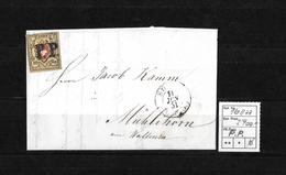 1843-1852 Kantonalmarken Rayon II → 1851 Brief St.Gallen Nach Mühlehorn ►SBK-16IIaa P.P. Stein A Tabakbraun◄ - 1843-1852 Timbres Cantonaux Et  Fédéraux