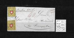 1843-1852 Kantonalmarken Rayon II → Nachnahme Brief-Fragment HITZKIRCH   ►SBK-2x 16II/T22 D-LO & T24 D-LO◄ - 1843-1852 Timbres Cantonaux Et  Fédéraux