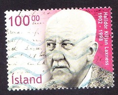 Iceland 2002 The 100th Anniversary Of The Birth Of Nobel Prize Winner Halldor Laxness - Oblitérés