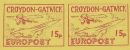 GREAT BRITAIN-Croydon Gatwick 1971 Aeroplane Concorde 15p #1 Large PAIR PROOF Yellow Paper - Essais & Réimpressions