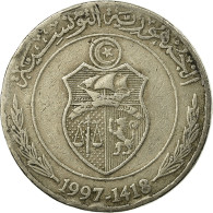 Monnaie, Tunisie, 1/2 Dinar, 1997, Paris, TB+, Copper-nickel, KM:346 - Tunisia