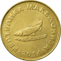 Monnaie, Macédoine, 2 Denari, 2014, TB+, Laiton - North Macedonia