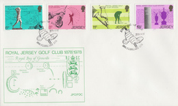 Enveloppe FDC  1er  Jour   JERSEY     Centenaire  Du   ROYAL   JERSEY   GOLF   CLUB   1978 - Golf