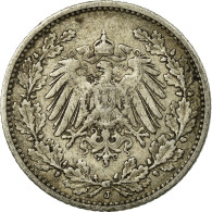 Monnaie, GERMANY - EMPIRE, 1/2 Mark, 1905, Hambourg, TTB, Argent, KM:17 - 1/2 Mark