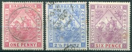 Barbades - 1897 - Yt 61-63-65 - 60 Ans De Règne De Victoria - Obl Ou * TC - Barbados (...-1966)