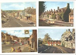 FOUR BURFORD OXFORDSHIRE POSTCARDS THREE ARE LARGE SIZE - Otros & Sin Clasificación