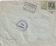 LUXEMBOURG  1917  LETTRE CENSUREE   AVEC CACHET FERROVIAIRE/ZUGSTEMPEL LUXEMBOURG-ECHTENACH - 1921-27 Charlotte Frontansicht