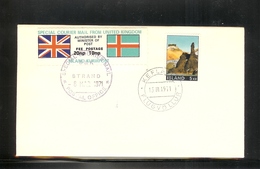 GREAT BRITAIN GB 1971 POSTAL STRIKE MAIL SPECIAL COURIER MAIL 2ND ISSUE DECIMAL COVER LONDON TO KEFLAVIK ICELAND 8 MARCH - Sin Dentar, Pruebas De Impresión Y Variedades