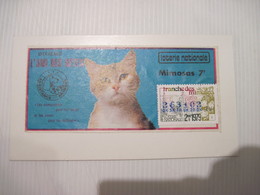 CPA   LOTERIE NATIONALE TRANCHE DES MIMOSAS L'AMI DES BETES Le Chat Collé Sur Un Carton 1979 TBE - Lottery Tickets