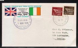 GREAT BRITAIN GB 1971 POSTAL STRIKE MAIL SPECIAL COURIER MAIL 2ND ISSUE DECIMAL COVER LONDON TO IRELAND EIRE 8 MARCH - Cartas & Documentos