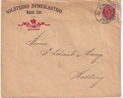 DANEMARK LETTRE DE HOLSTEBRAU AVEC  CACHET FERROVIAIRE - Lettres & Documents