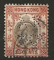 Timbre Hong Kong N° 86 Perforé AK & O - Oblitérés