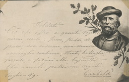 Giuseppe Garibaldi Né à Nice Mort à Caprera Art Card Traces De Papier Transparent Dans Les Coins - Hommes Politiques & Militaires
