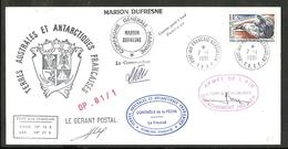 FRENCH ANTARTIC TAAF, COVER WITH 11 CANCELS 1981, VERY FINE - Ohne Zuordnung