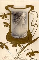 Jugendstil Frau  Prägedruck 1904 I-II Art Nouveau - Altri & Non Classificati