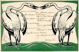 Jugendstil Vögel Künstlerkarte I-II Art Nouveau - Sonstige & Ohne Zuordnung