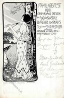 Künstler Dresden (O8000) Leisching, Rich. Frau Flöte Journalisten U. Schriftsteller Club Künstlerkarte 1901 I-II (Ecken  - Sonstige & Ohne Zuordnung