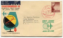 RC 12626 JAPON 1954 FFC SAN FRANCISCO HONOLULU TOKYO  - JAPAN AIR LINES JAL 1ER VOL TB - Briefe U. Dokumente