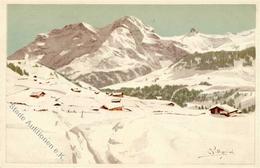 Pellegrini, A. H. Berge Winter  Künstlerkarte I-II - Sonstige & Ohne Zuordnung