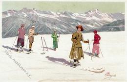 Pellegrini, A. H. Ski Fahren Künstlerkarte I-II - Sonstige & Ohne Zuordnung