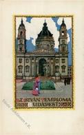 Ungarische Werkstätten St. Istvan Temploma Budapest Künstler-Karte I-II - Autres & Non Classés