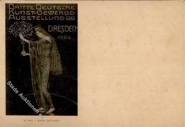 Kunstgeschichte Dresden Dresden (O8000) Dritte Deutsche Kunstgewerbe Ausstellung  Künstlerkarte 1906 I-II Expo - Andere & Zonder Classificatie