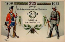 Thiele, Arthur Regiment Leipzig (O7000) Nr. 106 U. 107 Gründungsgedenkfeier I-II - Thiele, Arthur