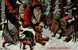 Thiele, Arthur Weihnachtsmann Zwerge Teddy  Künstlerkarte 1909 I-II Pere Noel Lutin - Thiele, Arthur