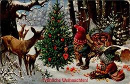Thiele, Arthur Zwerge Weihnachten Künstlerkarte 1908 I-II (Ecke Abgestoßen) Noel Lutin - Thiele, Arthur