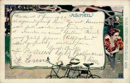 Philipp & Kramer Serie VII/9 Fahrrad All Heil Künstlerkarte 1900 I-II Cycles - Otros & Sin Clasificación