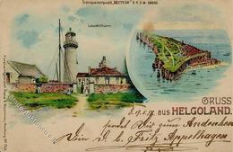 HGL, Verlag Meteor Helgoland Leutturm 1899 I-II - Controluce