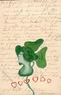 Handgemalt Jugendstil Frau  Künstlerkarte 1908 I-II Art Nouveau Peint à La Main - Non Classificati