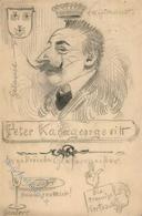 Handgemalt Kaiser Wilhelm Karikatur Künstlerkarte 1903 I-II Peint à La Main - Unclassified